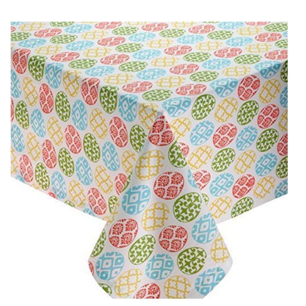 DESIGN Imports Easter Egg Lattice Tablecloth. Bright Easter & Spring Table Decor